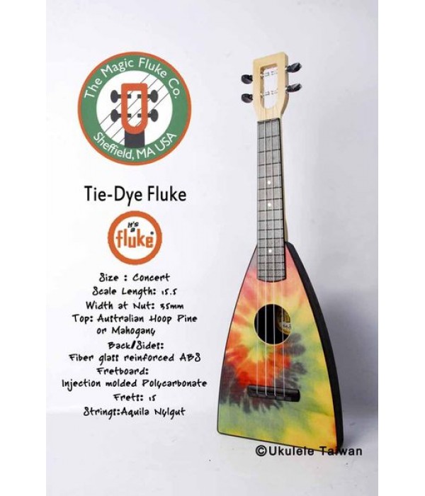 【台灣烏克麗麗 專門店】Fluke 瘋狂跳蚤全面侵台! Tie-Dye Fluke ukulele 23吋 美國原廠製造 (附琴袋+調音器+教材)